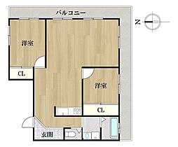 パレス七番町 2LDKの間取図画像