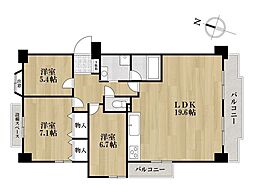 星和神宮東コーポラス 3LDKの間取図画像