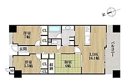 エスポア当知2 3LDKの間取図画像
