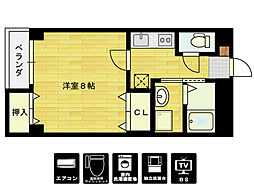 パークサイド 1Kの間取図画像