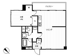 リバークレスト1 1LDKの間取図画像