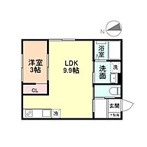 Flos 102 ｜ 富山県富山市石金２丁目3番34号（賃貸アパート1LDK・1階・31.80㎡） その2