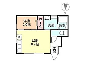 BASE稲荷元町II 107 ｜ 富山県富山市稲荷元町３丁目3番24号（賃貸アパート1LDK・1階・30.86㎡） その2