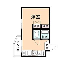 ベンベデール　II 2階ワンルームの間取り