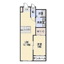 富山地方鉄道上滝線 大泉駅 徒歩7分の賃貸マンション 1階1LDKの間取り