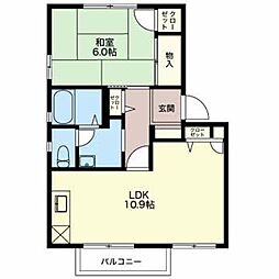 グレイス小杉 1LDKの間取図画像