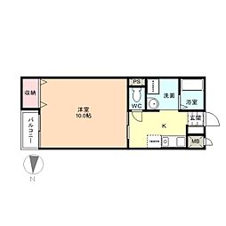 トランキーユ 1Kの間取図画像