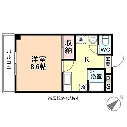 グランピエス 1Kの間取図画像