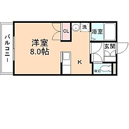 パナメゾン2 ワンルームの間取図画像