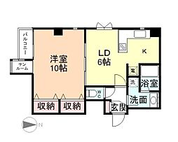 センチュリーハイツ奥田 1LDKの間取図画像