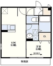 ポポラート木場 1LDKの間取図画像