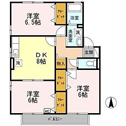 ウィルモア宮小路C 3DKの間取図画像