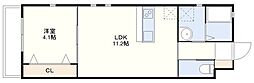 レイクヒル池田II 1LDKの間取図画像