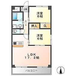 グラード 2LDKの間取図画像