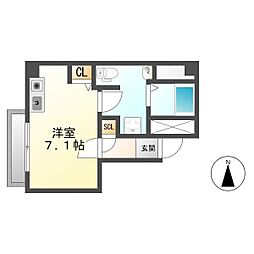 RENOBELLEZZAカサデラ ワンルームの間取図画像