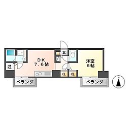 エクセルハイツ七番館 1DKの間取図画像