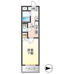 エトワール大島 1Kの間取図画像