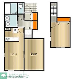 JR横浜線 古淵駅 徒歩17分の賃貸アパート 1階1LDKの間取り