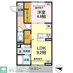ゼラニウム湘南台 1LDKの間取図画像