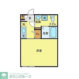 アベニール大和 1Kの間取図画像