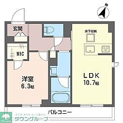 藤沢市亀井野2丁目マンション 1LDKの間取図画像