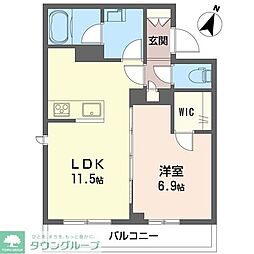 藤沢市亀井野2丁目マンション 1LDKの間取図画像