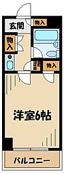 クレスト大和東 1Kの間取図画像
