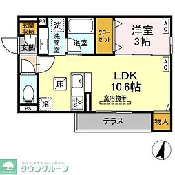 ブルマーレ湘南台 1LDKの間取図画像
