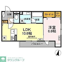 ブルマーレ湘南台 1LDKの間取図画像