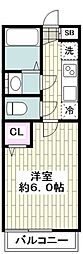 リブライト湘南 1Kの間取図画像