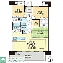 ライオンズ一条レジデンス湘南C-X 3LDKの間取図画像