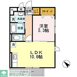 大黒屋ハイツ三番館 1LDKの間取図画像