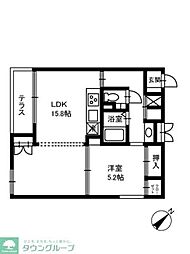 セゾンドルフ柊 1LDKの間取図画像