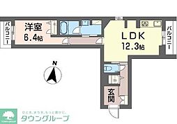 ルナマーレ鎌倉 1LDKの間取図画像