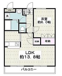 アイリス・スクエア 1LDKの間取図画像
