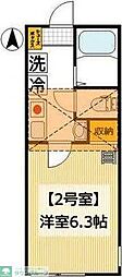 グラッサ花の木 1Kの間取図画像