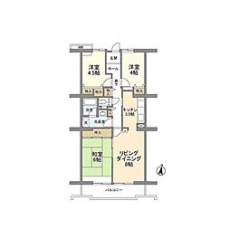コーポレート中央林間1号棟 3LDKの間取図画像