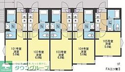 横浜市旭区笹野台1丁目アパート 1Kの間取図画像