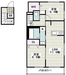 ParkSide湘南2 2LDKの間取図画像