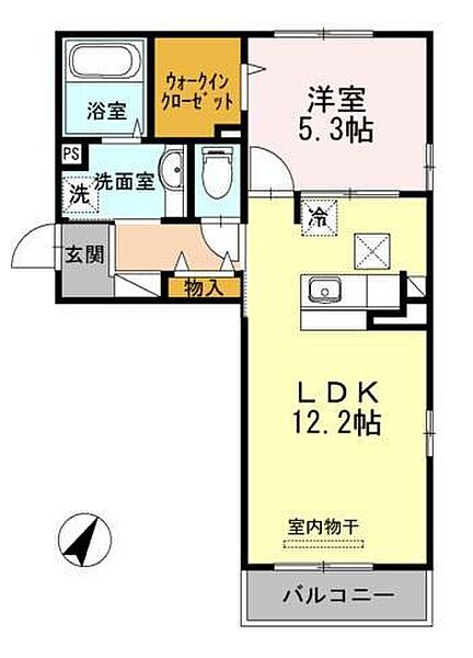 セントラルタウンコートB棟 101｜広島県東広島市西条中央7丁目(賃貸アパート1LDK・1階・44.17㎡)の写真 その2