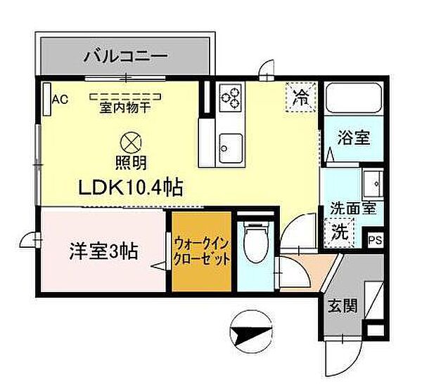 メルヴェール 302｜広島県東広島市西条町御薗宇(賃貸アパート1LDK・3階・34.14㎡)の写真 その2