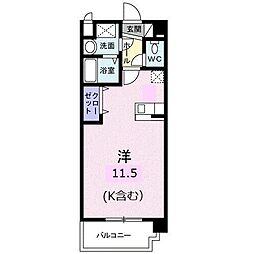 サニーヴェール ワンルームの間取図画像