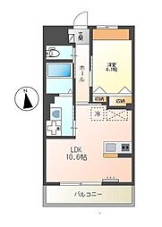 新築アリエス八本松 1LDKの間取図画像