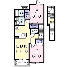 エレガンシアコリーヌ5 2LDKの間取図画像