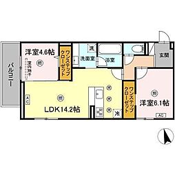 新築パールドブルム 2LDKの間取図画像