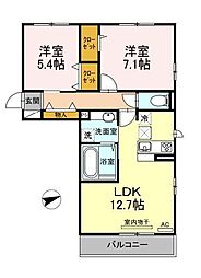 ジュアン寺家 2LDKの間取図画像
