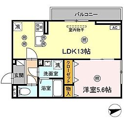 新築アート・アーリン 1LDKの間取図画像