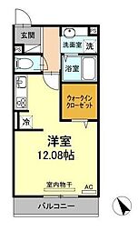 D-room花梨D ワンルームの間取図画像