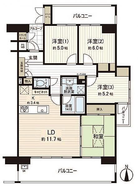間取りを拡大表示