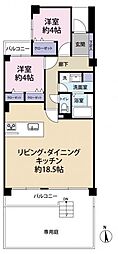 メゾンエクレーレ南千住 2LDKの間取図画像